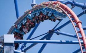 coaster ride at Six Flags